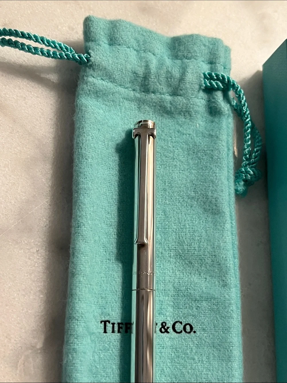 NEW Tiffany & Co. Sterling Silver T-Clip Ballpoint Pen with Case & Box